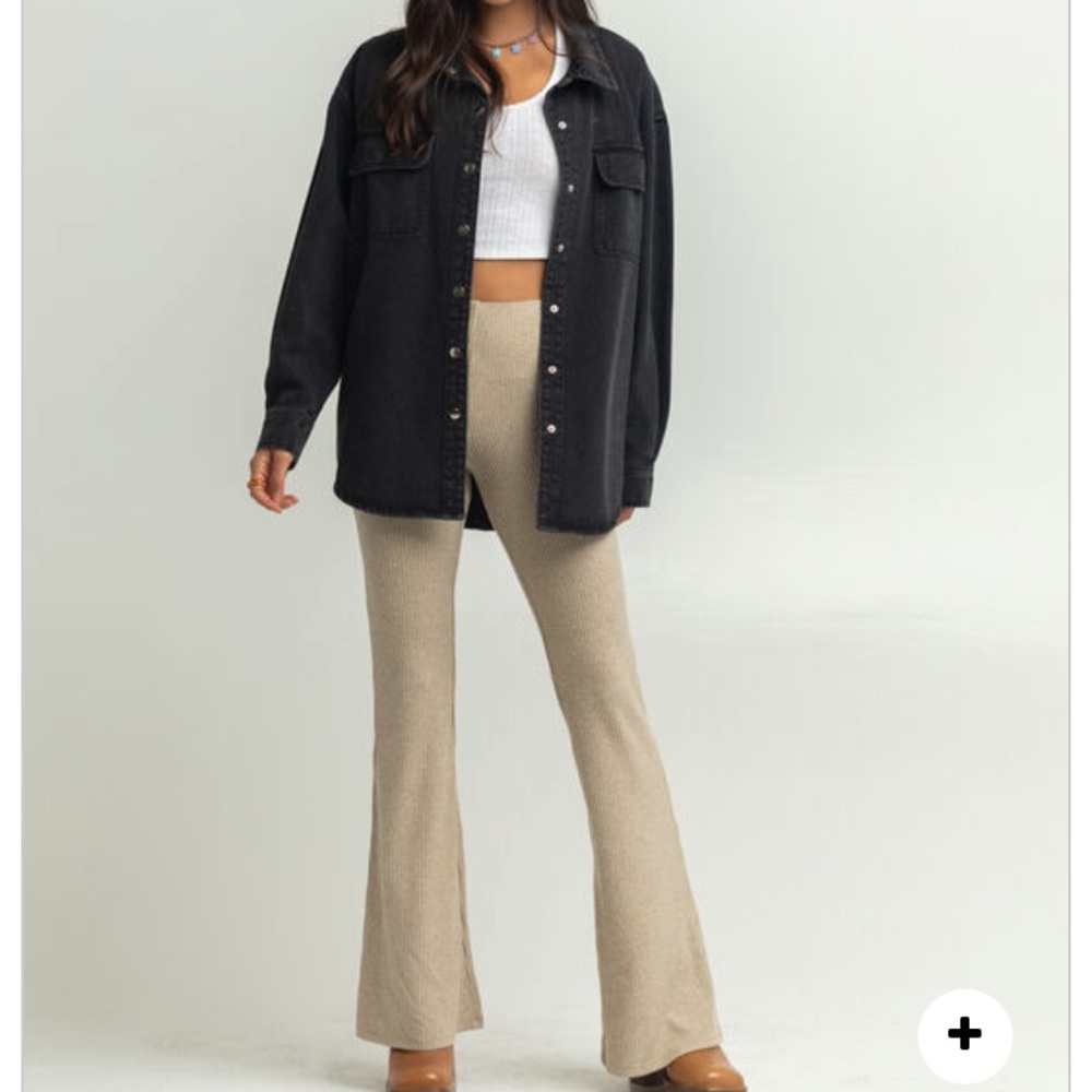 sky and sparrow flare rib cozy stretchy pants